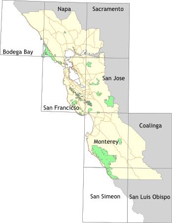 Map of San Francisco Bay Area