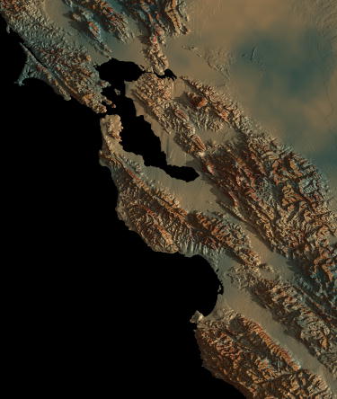 San Francisco Bay Area Relief Map